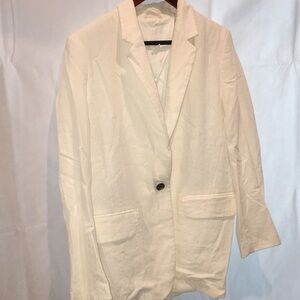 H&M White Women's Single-Button Blazer